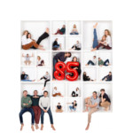 Une famille s'amusant lors du shooting photo dans la boite, réalisé par le studio Bérengère, photographe professionnelle dans les Yvelines.