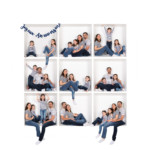 Une famille s'amusant lors du shooting photo dans la boite, réalisé par le studio Bérengère, photographe professionnelle dans les Yvelines.