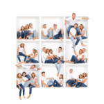 Une famille s'amusant lors du shooting photo dans la boite, réalisé par le studio Bérengère, photographe professionnelle dans les Yvelines.